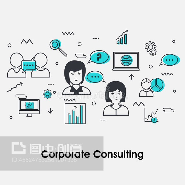 商務咨詢概念的平面插圖。Flat illustration for Business Consulting concept.